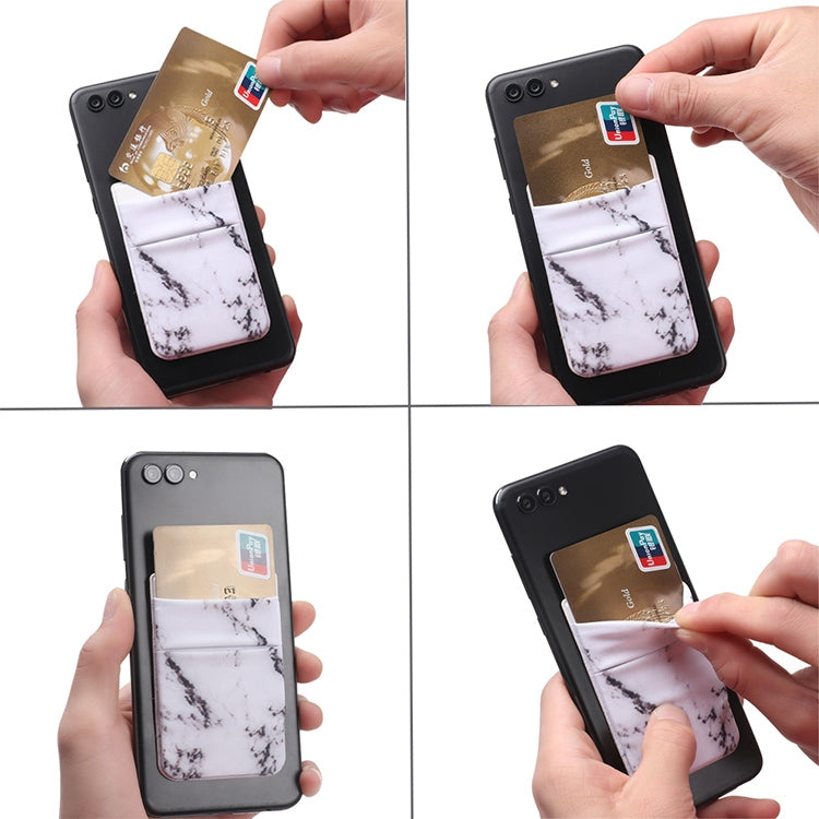 Marble Pattern Road Stretch Phone Back Plastic Card Holder Sticky Phone Clip