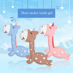 Cartoon Fawn Baby Teether Training Bite Molar Rod Silicone Toy Mother and Baby Supplies, Fawn Blue, Fawn Brown, Fawn Pink