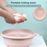 Folding Washbasin Outdoor Travel Portable Washtub, 9x25cm, 12x32cm