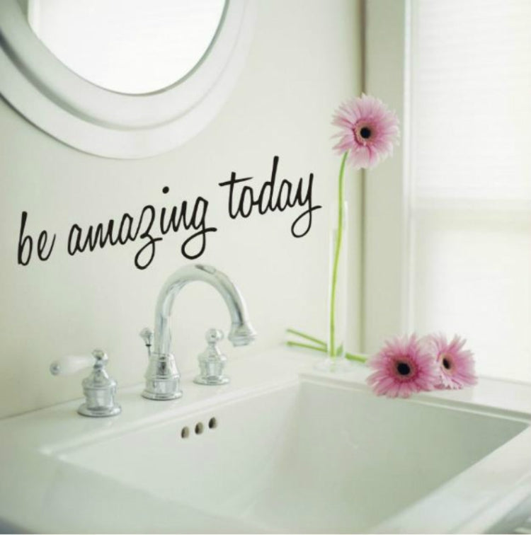 Bathroom Dressing Room Home Decor Removable Mural Wall Sticker, 58x17CM