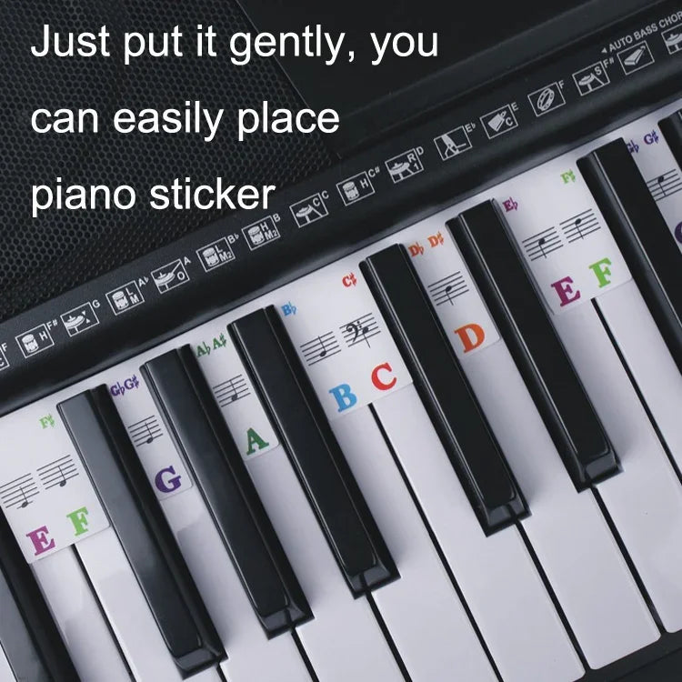 Children Beginner Piano Keyboard Color Stickers Musical Instrument Accessories, Imitation Piano Keys 61 Keys, Piano Keys 61 keys