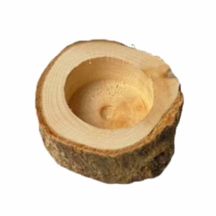 3 PCS Mini Natural Log Round Home Office Garden Decoration Succulent Plant Pot Candle Holder Small Bonsai Home Decoration, S, M, L