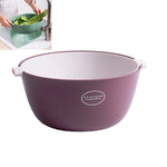 Kitchen Rice Pan Double-dish Vegetable Drain Basket Plastic Fruit Basket, U Shape Light Green, U Shape Dark Red, U Shape Light Gray, O Shape Light Green, O Shape Dark Red