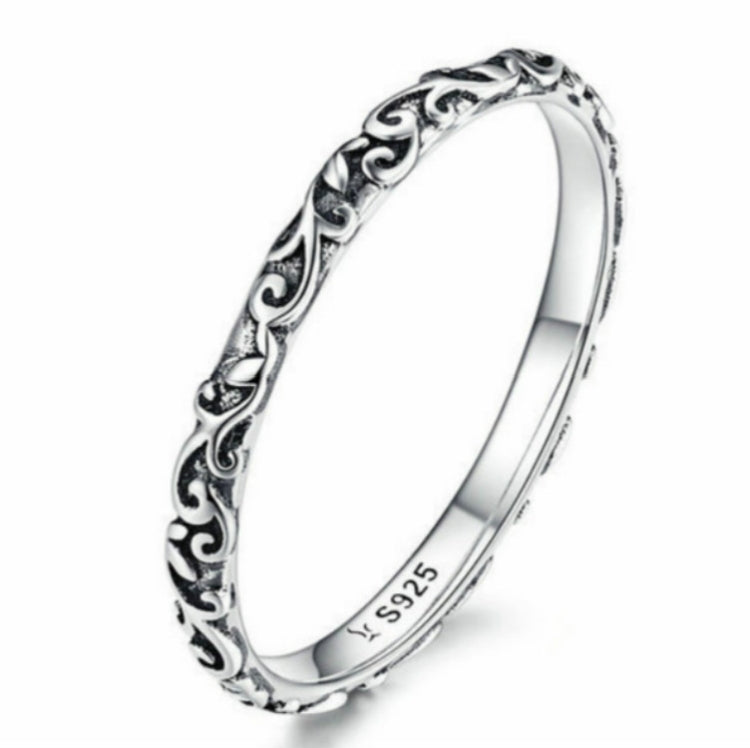 Vintage Pattern Sterling Silver Ring S925 Fashion Pattern Ring, 6 US Size, 7 US Size, 8 US Size, 9 US Size
