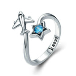 S925 Sterling Silver Ring Interstellar Journey Open Female Ring, SCR322