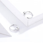 Sterling Silver Earrings Simple Platinum-plated Earrings Temperament Small Ball Earrings, SCE782-A