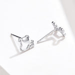 Sterling Silver Hollow Dog Bone Earrings Simple Jewelry, SCE649