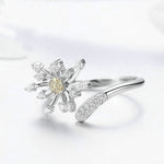 S925 Sterling Silver Ladies Ring Dandelion Love Diamond Ring