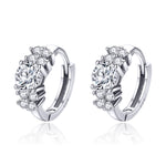 Sterling Silver Zircon Earrings Simple Temperament S925 Earrings, Silver, Gold