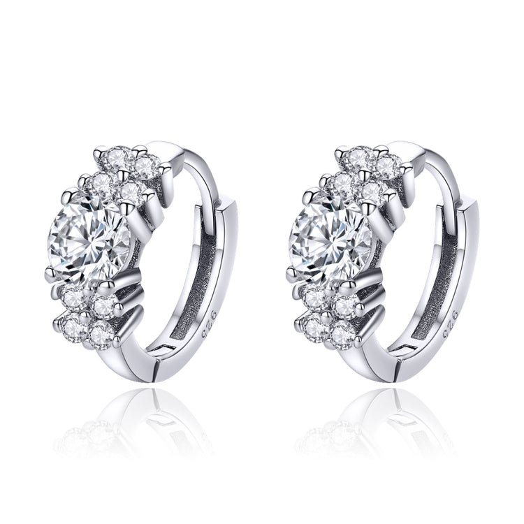 Sterling Silver Zircon Earrings Simple Temperament S925 Earrings, Silver, Gold