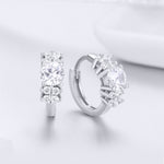 Sterling Silver Zircon Earrings Simple Temperament S925 Earrings, Silver, Gold
