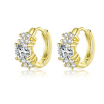 Sterling Silver Zircon Earrings Simple Temperament S925 Earrings, Silver, Gold