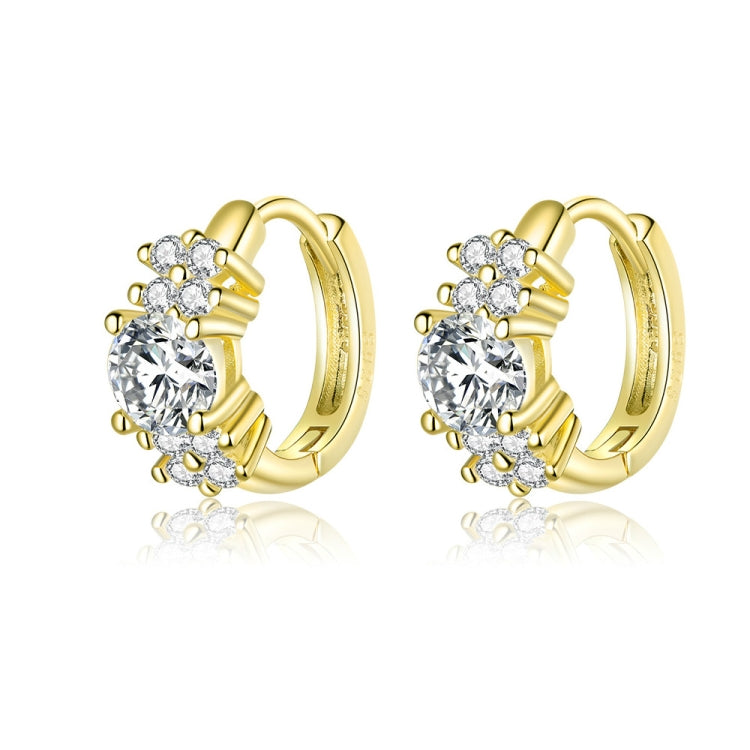 Sterling Silver Zircon Earrings Simple Temperament S925 Earrings, Silver, Gold