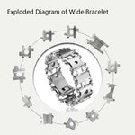 Multifunctional Stainless Steel Outdoor Survive Tool Bracelet for Men