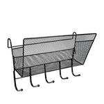 Dormitory Upper Bunk Bedside Storage Rack Bedside Hanging Basket Hook, Black Hanging Basket + Black Hook, White Hanging Basket + White Hook