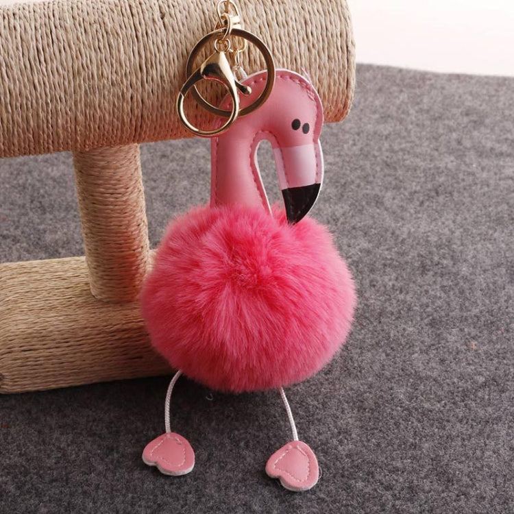 Flamingo Pompom Fluffy Plush Soft Keychain Pendant Stuffed Plush Keychains