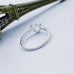 Fashion Heart Shaped Wedding Ring for Woman, White, Rose Gold