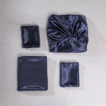 Home Ice Silk Simulation Silk Four-Piece Pillowcase Flat Sheet Fitted Sheet Set, US-Full/UK-D:138x190x35cm, US-Queen/UK-K:153x203x35cm, US-King:198x203x35cm, UK-SK:180x200x35cm, US-King: 198x203x35cm