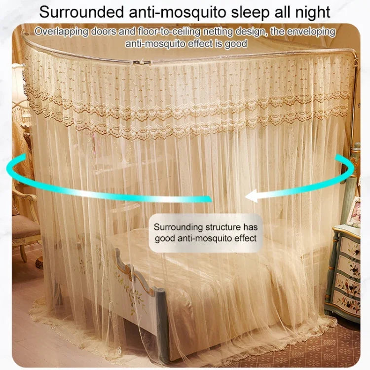 U-shaped Three-door Stainless Steel Tube Floor Mosquito Net, Bold 25mm 1.2x2.0m, Bold 25mm 1.5x2.0m, Bold 25mm 1.8x2.0m, Bold 25mm 1.8x2.2m, Bold 25mm 2.0x2.2m, Super Thick 32mm 1.2x2.0m, Super Thick 32mm 1.5x2.0m, Super Thick 32mm 1.8x2.0m            ...