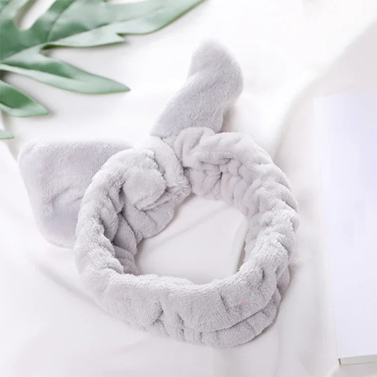 Women New Letter "OMG" Coral Fleece Soft Bow Headbands Cute Hair Holder Headwear Hair Accessories