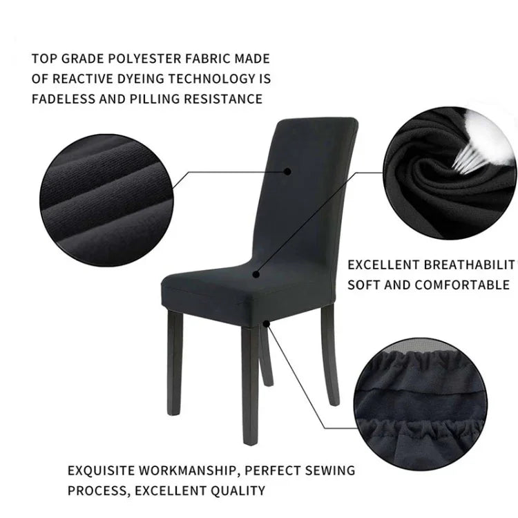 Modern Plain Color Chair Cover Spandex Stretch Elastic Wedding Banquet Chair Covers Dining Seat Cover Pastoral Hotel Cover, Universal Size