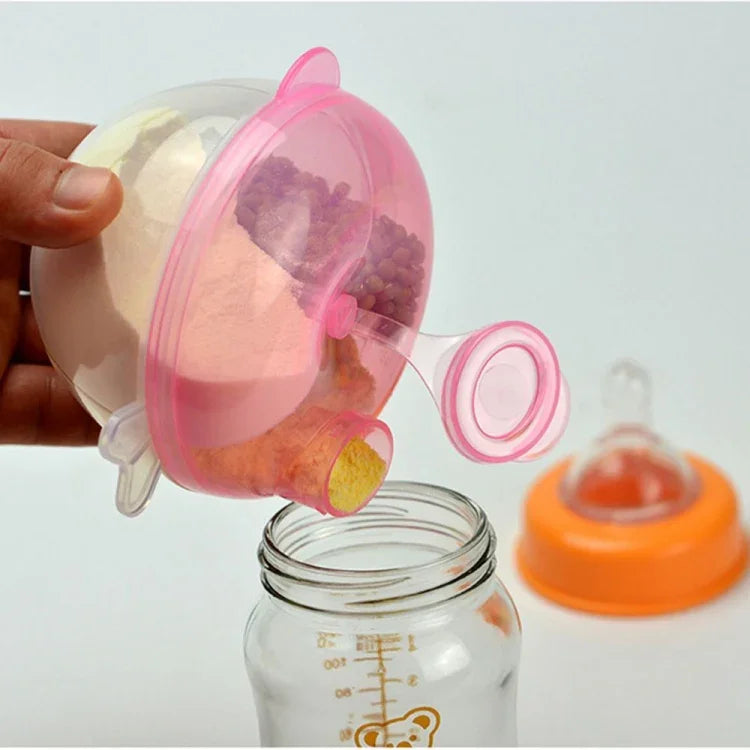 Baby Milk Powder Formula Dispenser Food Container Storage Feeding Box 3 Layer Leakproof Travel Storage Box for Kids Toddler, Green, Pink, Yellow, Blue