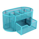 Desk Organizer 9 Grids Metal Mesh Office Pen Pencil Holder