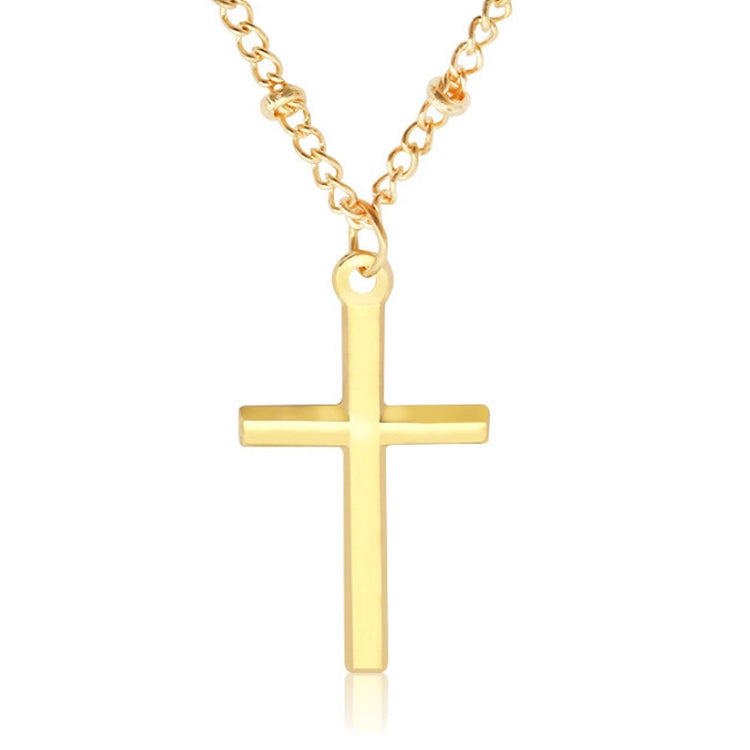 Women Fashion Bright Electroplating Cross Jewelry Necklace, Gold, Silver