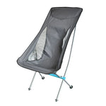 Outdoor Portable Folding Chair Ultralight Aluminum Alloy Moon Camping Beach Chair, Rice Gray Surface-Red Background, Black Surface-Red Background, Black Surface-Blue Background