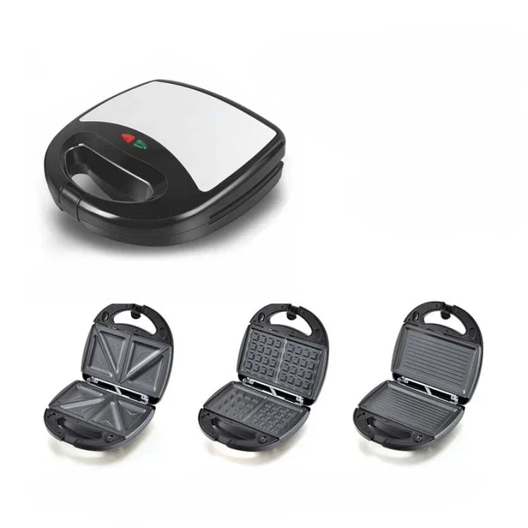 3 in 1 Sandwich Maker Multi-Function Waffle Maker Panini Breakfast Maker, EU Plug, 3 in 1 Sandwich Maker