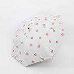 Small Fresh Sun Umbrella Female Sun Umbrella Student Vinyl Three-Fold Simple Dual-Use Sun Umbrella, Avocado Green, Avocado White, Avocado Pink, Strawberry White, Strawberry Pink, Peach White, Peach Pink
