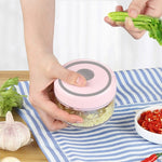 Electrical USB Rechargeable Garlic Mixing Masher Complementary Food Masher Stainless Steel Crushing Garlic Peeling Device Wireless Mini Garlic Cutter, Green, White
