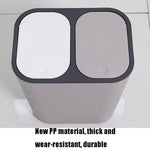 Dry And Wet Classification Press Trash Can Household Kitchen Paper Basket, Blue, White, Gray, Beige