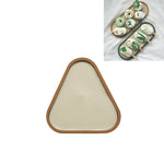 Desktop Shallow Storage Tray Sundries Tray Jewelry Display Tray, , Oval (Warm Brown), , Triangle (Warm Brown), , Round (Warm Brown), , Oval (Dark Green), , Triangle (Dark Green), , Round (Dark Green), , Oval (Green Lotus), , Triangle (Green Lotus)