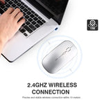 Inphic PM1 Office Mute Wireless Laptop Mouse, Battery Display