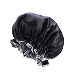 TJM-443A Double-Layer Satin Big Lace Night Hat Round Hat Chemotherapy Hat, One Size Adjustable
