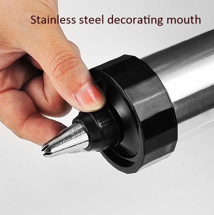 Multi-Function Stainless Steel Piping Gun Set Cookie Biscuits Hand Pressing Biscuit Machine Household DIY Baking Tools, 16 in 1(Silver)