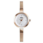 SKMEI 1390 Ladies Business Casual Watch Steel Band Lightweight Quartz Watch, Rose Gold, Golden, Silver