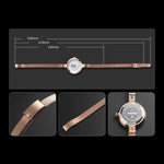 SKMEI 1390 Ladies Business Casual Watch Steel Band Lightweight Quartz Watch, Rose Gold, Golden, Silver