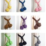 CK12 4 PCS Curtain Buckle Free Installation Cotton Roll Hanging Ball Curtain Strap, Orange, Pink, Green, Glue, Yellow, Purple, Gray, Beige, Navy, Deep Coffee, Light Coffee