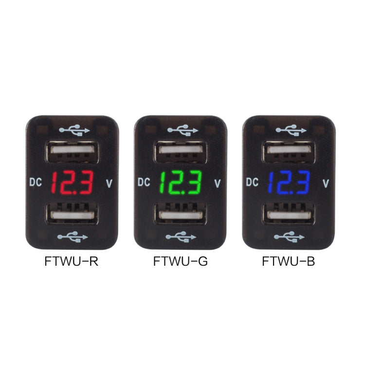 Car Charger Original Hole Non-Destructive Modification Of Dual Usb Car Charger With Line Suitable For Toyota, FTWU Red Light, FTWU Green Light, FTWU Blue Light, FTWUX Red Light, FTWUX Green Light, FTWUX Blue Light