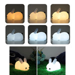 Silicone Rabbit LED Night Light USB Charging Dual-Tone Light Pat Light