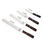 Wooden Handle Spatula Baking Stainless Steel Cake Straight Knife