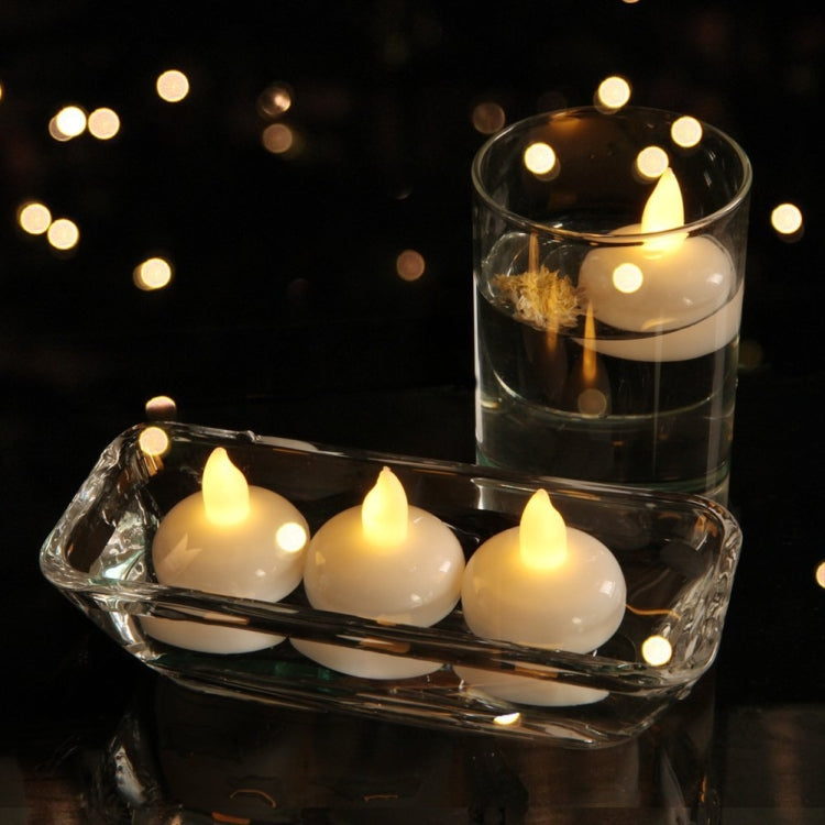 12 PCS  Waterproof Candles SPA Shower Water Decorative Candle Lights LED Floating Candles, Warm White Light, Cool White Light, Yellow Light