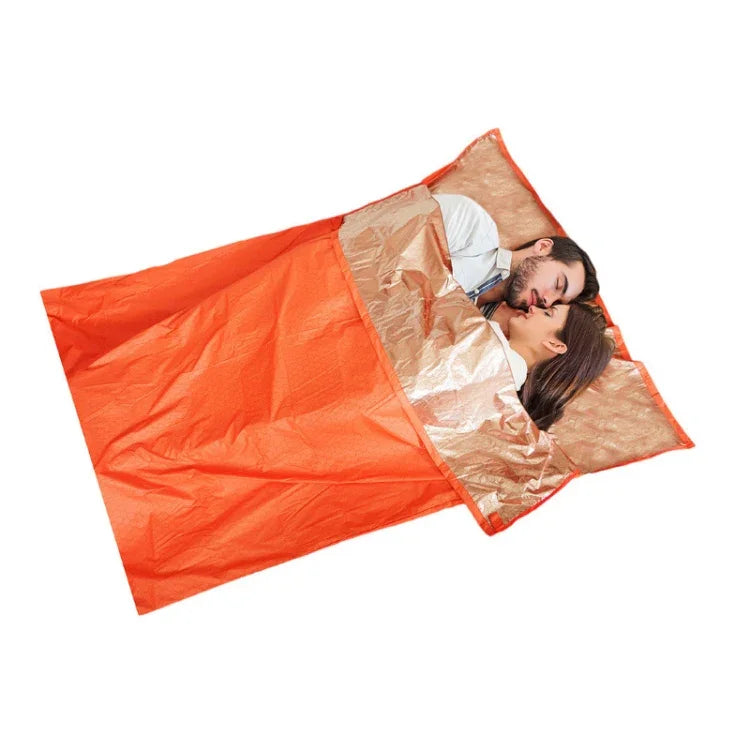 Outdoor Hiking Camping Heat-Reflective Thermal Insulation Sleeping Bag Emergency Blanket, Double Envelope 200cmx 145cm, Mummy 210cm x 83cm, Single Envelope 200 x 72cm (Silver Gray)