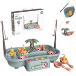 Play House Children Educational Electric Cycle Rotating Fishing Station Summer Water Game Toy Set, Green 6 Ducks, Pink 6 Ducks, Green 3 Fish 3 Ducks, Pink 3 Fish 3 Ducks