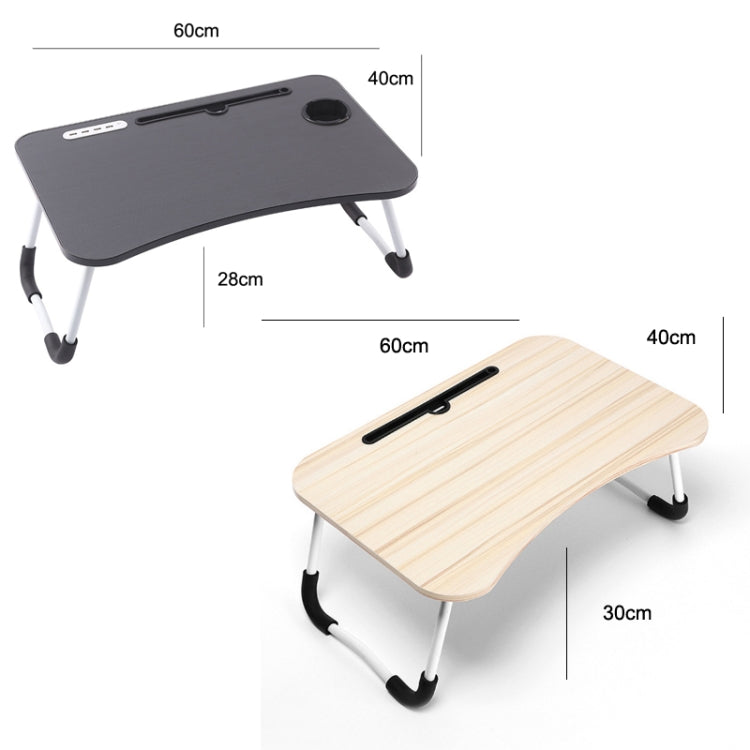USB Folding Computer Desk With Fan & Lamp, Size: 60x40x28cm, Cool Black, Teenage Pink, Sky Blue, White Maple, Walnut, Eye Grotection Green