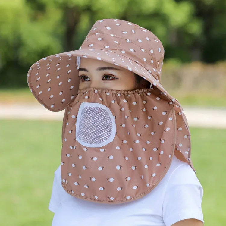 2 PCS Cherry Printing Isolation Cap Sunscreen Face-Covering Outdoor Travel Hat Cap, Full Cherry (Purple), Full Cherry (Apricot Pink), Full Cherry (Lotus Pink), Full Cherry (Rose Red), Full Cherry (Orange Pink), Full Cherry (Brown)                      ...