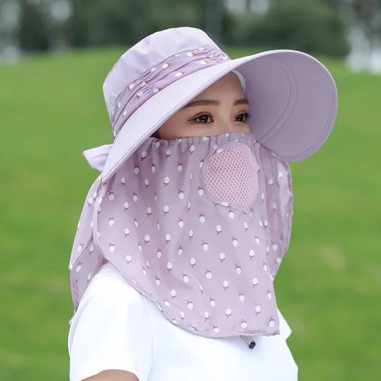 2 PCS Cherry Printing Isolation Cap Sunscreen Face-Covering Outdoor Travel Hat Cap, Full Cherry (Purple), Full Cherry (Apricot Pink), Full Cherry (Lotus Pink), Full Cherry (Rose Red), Full Cherry (Orange Pink), Full Cherry (Brown)                      ...