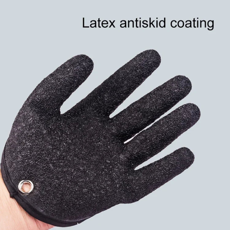 1 Pair Anti-Skid Catch Fish Latex Gloves Stab-resistant Waterproof Fishing Gloves, Specification:, Left+Right, Left+Right+Magnetic Buckles